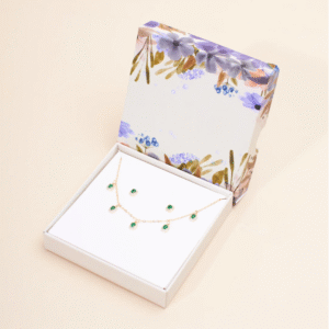 Emerald Necklace and Earrings Set
